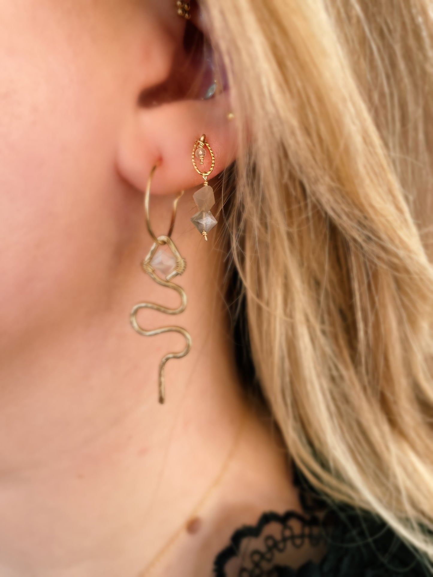 Gray Moonstone earrings