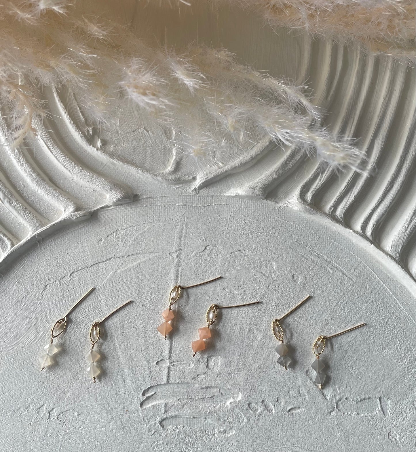 White moonstone earrings