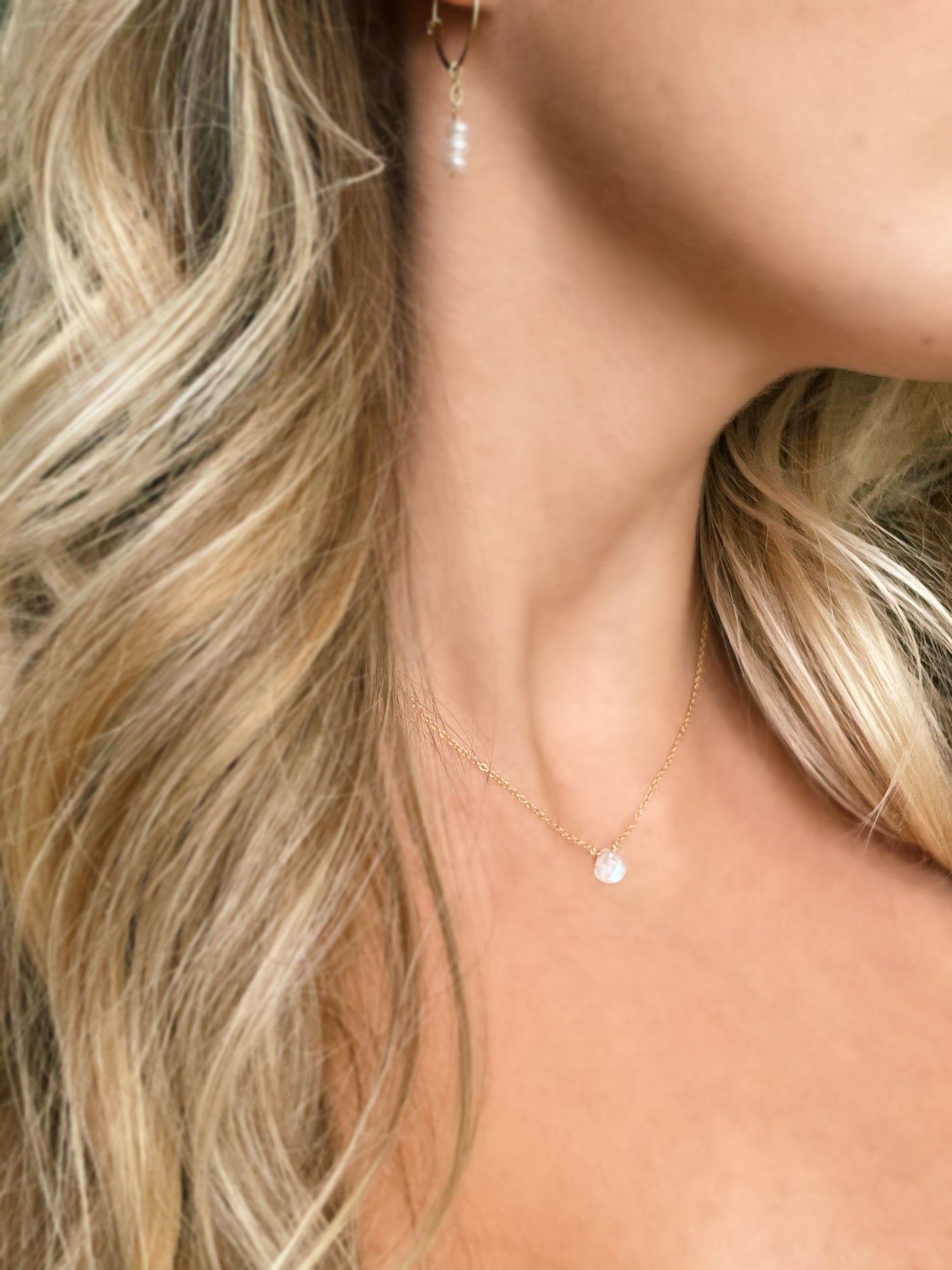 Pear Shaped moonstone necklace