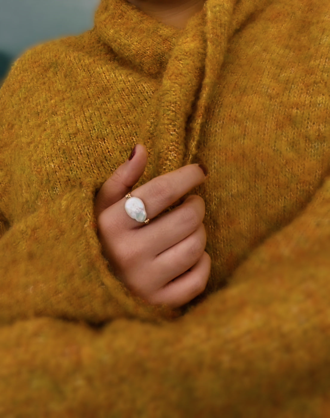 Thick Pearl Ring